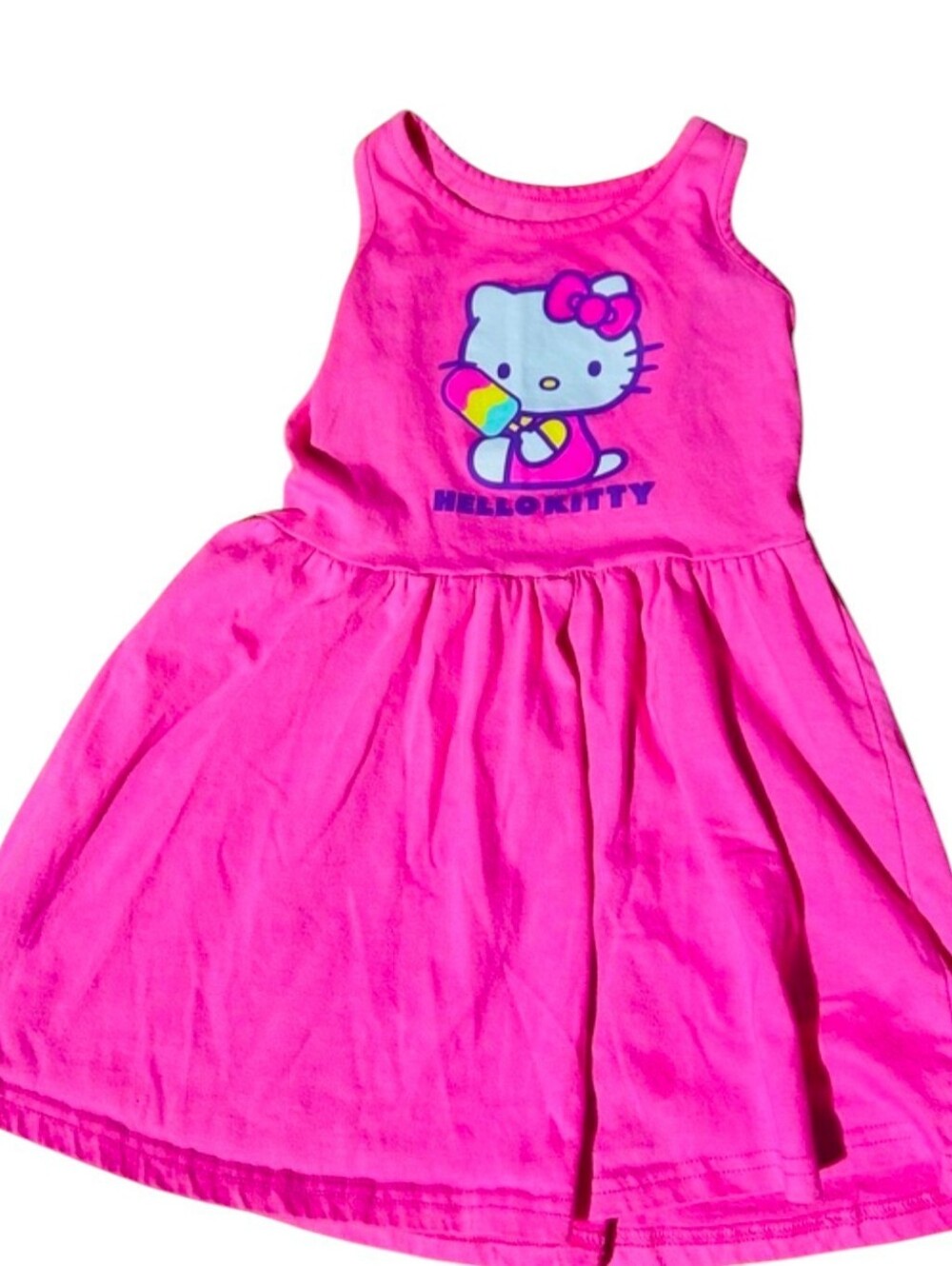 Hello Kitty Hot Pink Sleeveless Dress with Character Graphic